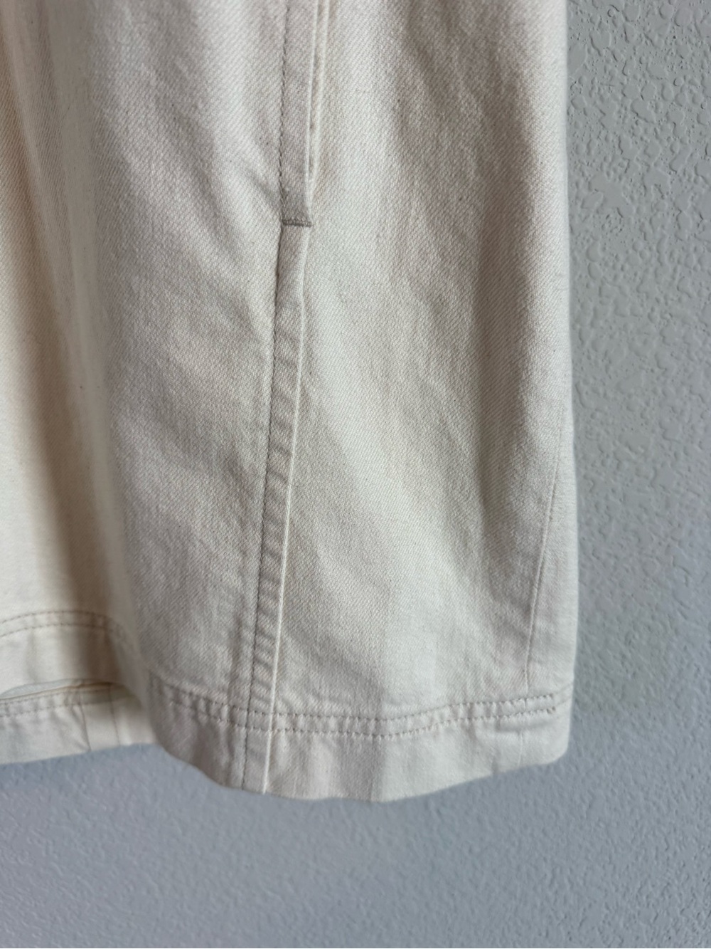 Something Navy Beige Spencer Denim Embellished Puff Sleeve Mini Dress Size M - Picture 5 of 10